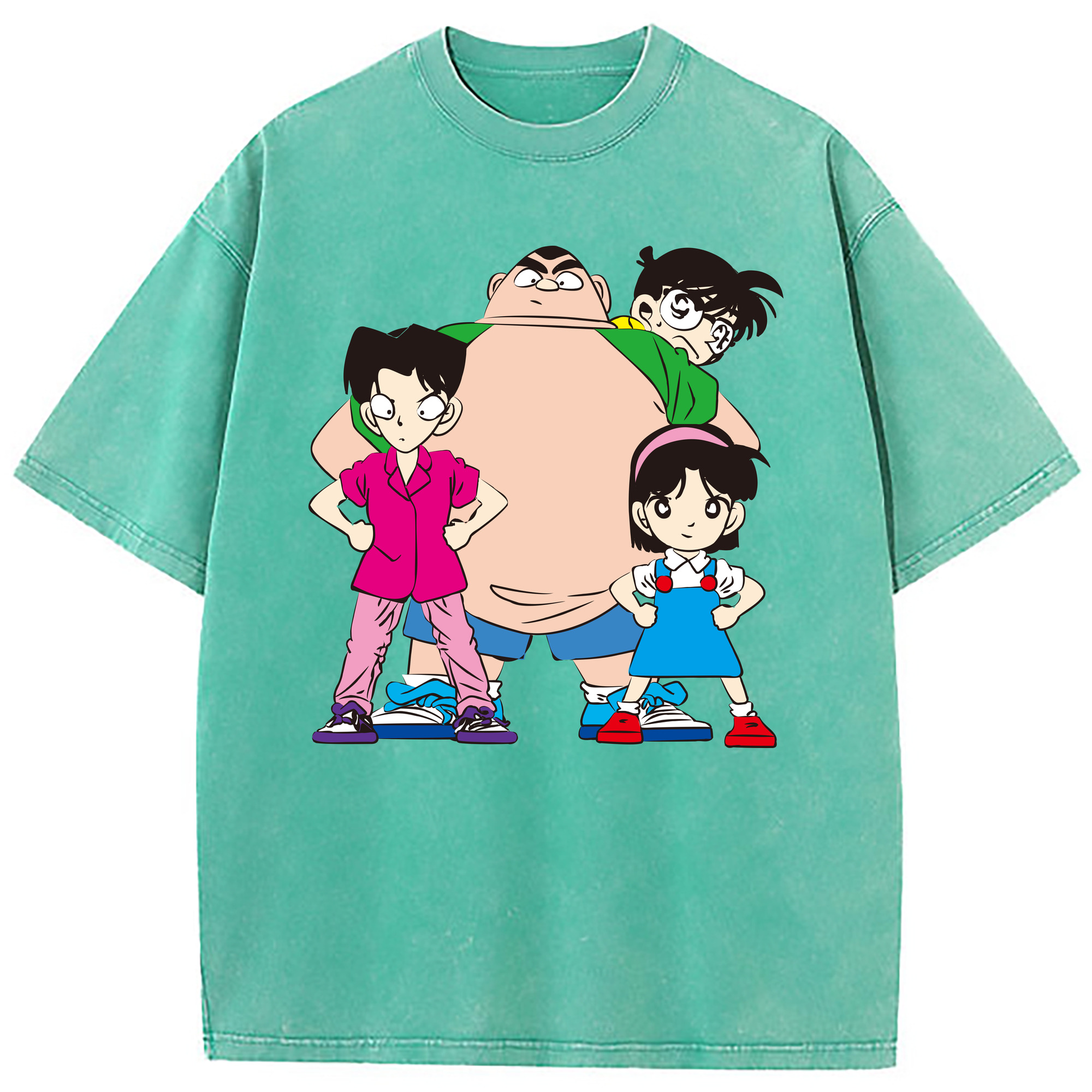 （画像用） 名探偵コナン Detective Conan 綿100% ヴィンテージ風 半袖Tシャツ（フロントプリント）